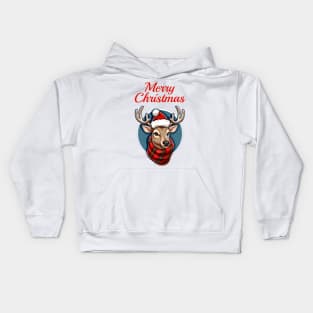 Christmas majestic deer with long antlers Kids Hoodie